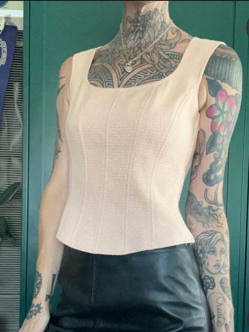 Vtg 90s Escada Pink Wool Blend Bustier Corset Top Office Siren 38 S/M